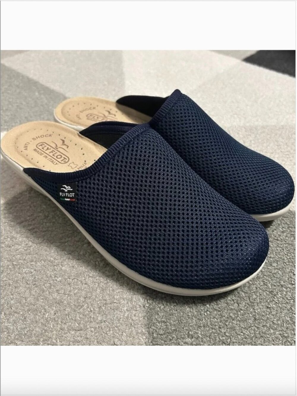 Fly Flot Clogs Mules‎ Slip On Navy Mesh Women's Size: 39 (US Size 8)